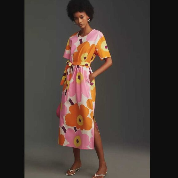 Marimekko Dresses & Skirts - New women's 12 Marimekko x Anthropologie Kemut Unikko poplin belted midi dress